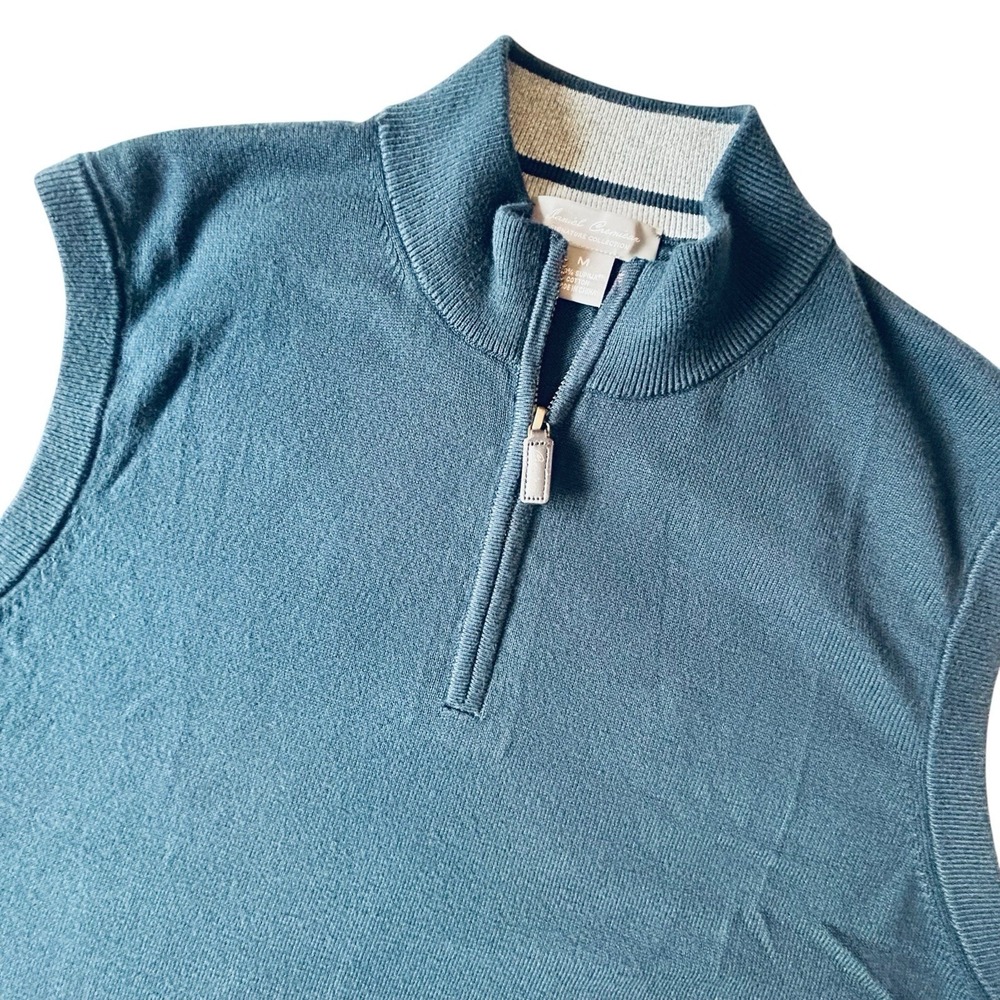 Daniel Cremieux Signature Collection Blue 1/4 Zip Sweater Vest Mens M Supima NWT